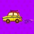 Illustration of desi indian art style taxi cab.