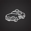 Taxi cab thin line on black background Royalty Free Stock Photo