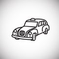 Taxi cab thin line on white background Royalty Free Stock Photo