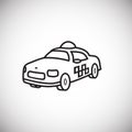 Taxi cab thin line on white background Royalty Free Stock Photo