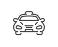 Taxi cab transport line icon. Car vehicle sign. Vector Royalty Free Stock Photo