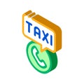 Taxi Call Telephone Service Online Taxi isometric icon vector illustration
