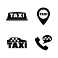 Taxi Car, Call Service. Simple Related Vector Icons Royalty Free Stock Photo