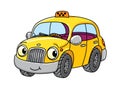 Funny small taxi car with eyes Royalty Free Stock Photo