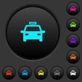 Taxi car dark push buttons with color icons