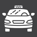 Taxi car glyph icon, transport and automobile Royalty Free Stock Photo