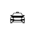 Taxi car icon in black simple design on an isolated background. EPS 10 vector Royalty Free Stock Photo