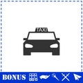 Taxi car icon flat