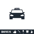 Taxi car icon flat