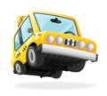 Taxi Car Icon Yellow Cab Transportation Urban Automobile Icon Isolated Realistic 3d Design Vector Illustration Royalty Free Stock Photo