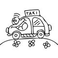 Taxi car kids coloring pages