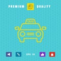 Taxi Car - line icon. Graphic elements for your design Royalty Free Stock Photo