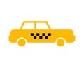 Taxi car sign. Yellow auto icon. Vector symbol