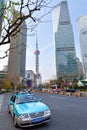 Taxi car in the street in Shanghai city