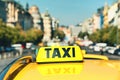 Taxi car on the street Royalty Free Stock Photo