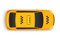 Taxi car top view cab. Vector yellow taxi car illustration vehicle