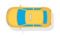 Taxi Car Top View Flat Style Vector Icon Royalty Free Stock Photo