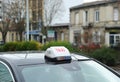 Taxi car waiting passengers in town of France Royalty Free Stock Photo