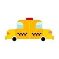 Taxi cartoon style isolated. Transport on white background. Yell Royalty Free Stock Photo