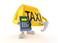 Taxi character holding credit card reader