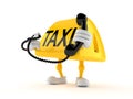 Taxi character holding a telephone handset