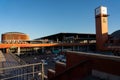 Taxi circulation and parking area of the Atocha train station in the city of Madrid. Royalty Free Stock Photo