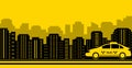 Taxi city background