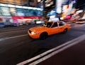 Taxi on city street Royalty Free Stock Photo