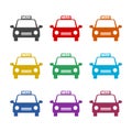 Taxi color icons set isolated on white background