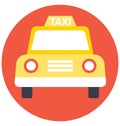 Taxi Color Isolated Vector Icon that can be easily modified or edit
