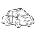 Taxi Coloring Page Isolated for Kids