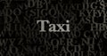 Taxi - 3D rendered metallic typeset headline illustration