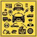 Taxi Decorative Icons Set Royalty Free Stock Photo