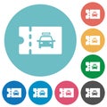 Taxi discount coupon flat round icons