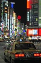 Taxi in downtown Tokyo Royalty Free Stock Photo