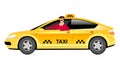 Taxi driver in car flat color vector faceless character Royalty Free Stock Photo