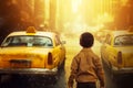 Taxi driver child. Generate Ai