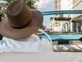 Taxi driver in a classic american car in Havana, Cuba Royalty Free Stock Photo