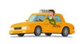 Taxi driver concept. Car, transport, transportation, transfer symbol or icon. Vector illustration Royalty Free Stock Photo