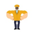 Taxi driver Strong Cool serious. Cabdriver strict. Vector illustration