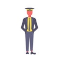 Taxi driver in uniform and cap male chauffeur standing pose professional occupation concept cartoon character full