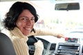 A taxi driver woman