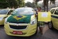Taxi drivers protest against Uber in Brazil