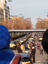 Taxi drivers` protest in Barcelona