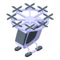 Taxi drone icon, isometric style