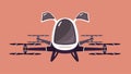 Taxi drone or passenger quadcopter. Flying futuristic rotor vehicle. Modern unmanned electric aircraft or automated
