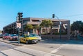 Taxi on the Embarcadero street in San Francisco. Traffic on the road in San Francisco Royalty Free Stock Photo