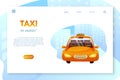 Taxi flat vector landing page template