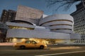 Taxi in front of Guggenheim museum New York