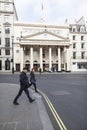 Taxi in front of theatre royal haymarket in london Royalty Free Stock Photo